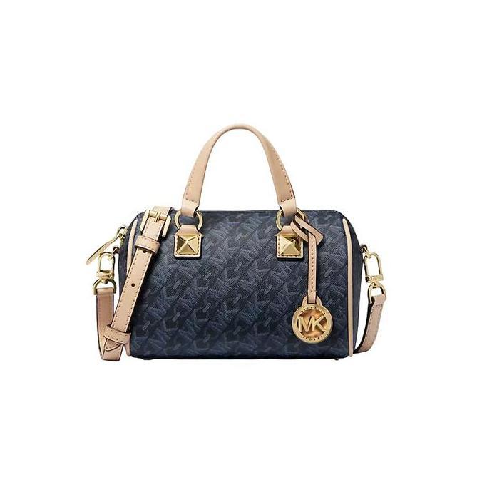 Tas Wanita Branded MK Grayson Small Empire Logo Duffel Crossbody Bag - Admiral Blue