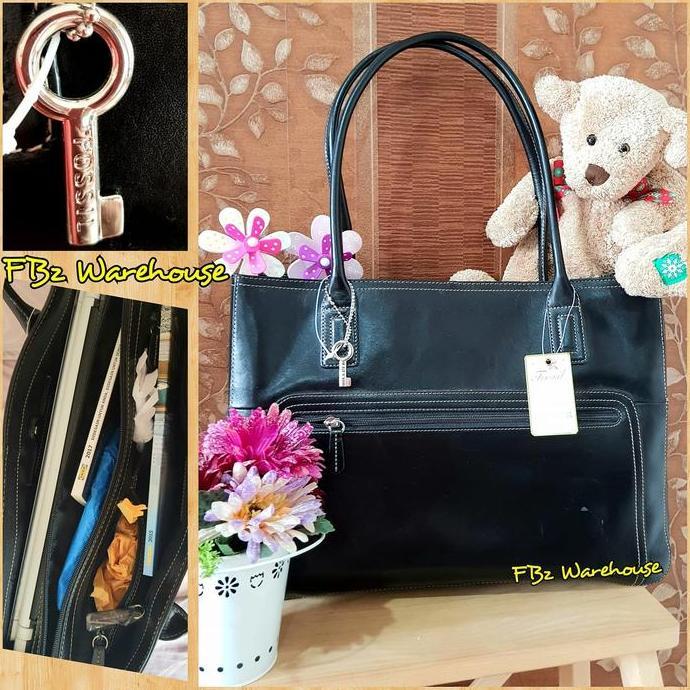 Fossil tas kerja dan laptop black