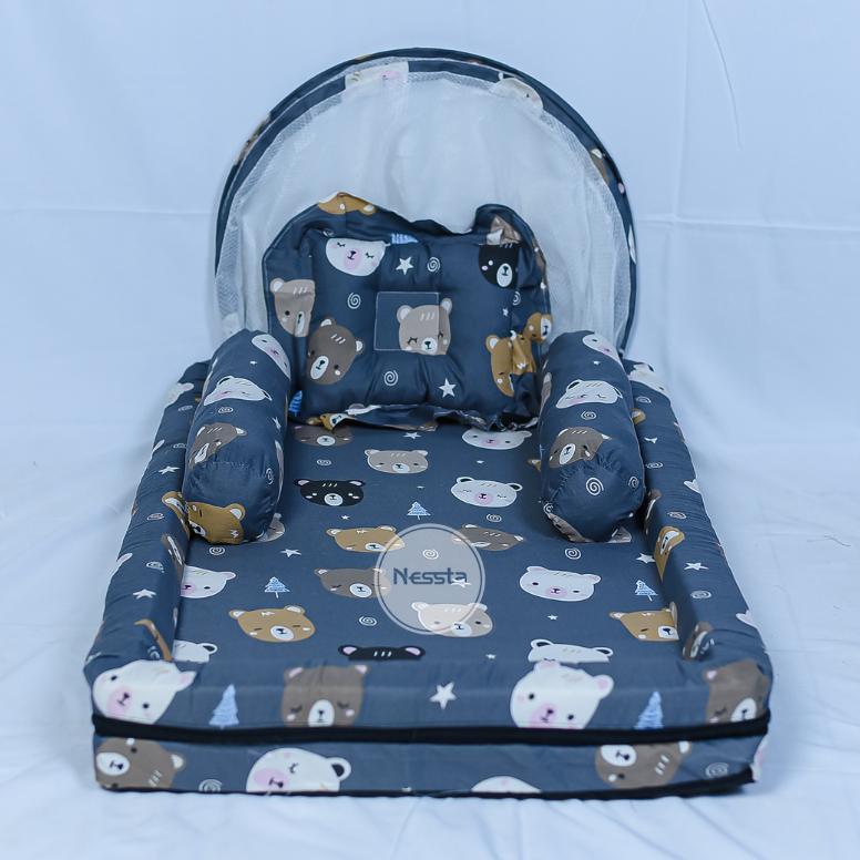 Kasur bayi set kelambu perlengkapan bayi tempat tidur bayi peralatan bayi baru lahir