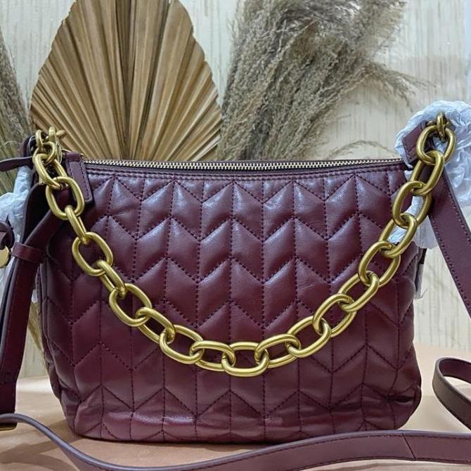 tas fossil jolie crossbody quilted wine
