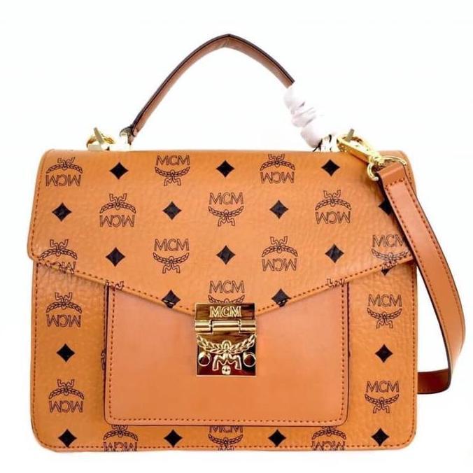 MCM Patricia Coated Canvas Satchel