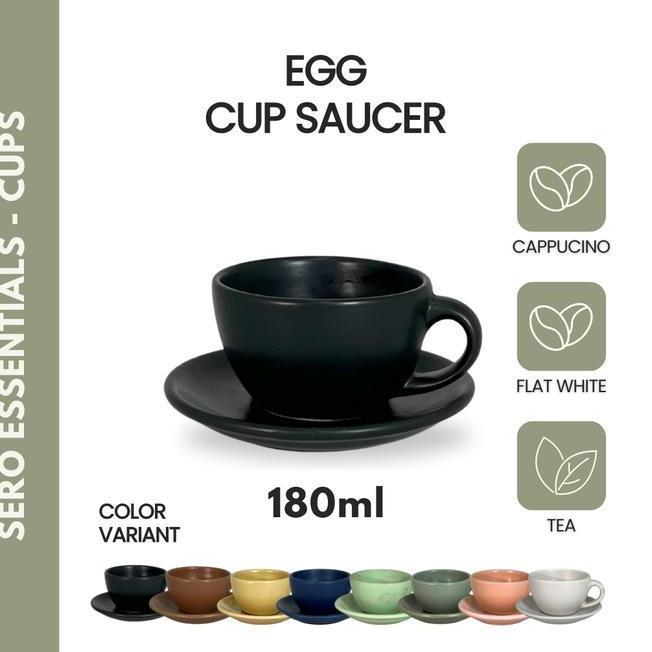 Sero Cappucino Egg Cup Saucer 180 Ml Cangkir Kopi Keramik Cappucino Coffee