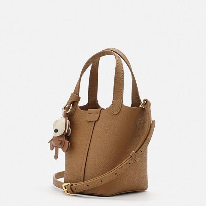 Pazzion Haley Leather Charmed Bucket Bag