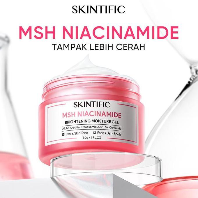 MASRI.DAMAR - SKINTIFIC MSH NIACINAMIDE BRIGHTENING MOISTURIZER GEL 3G - PELEMBAB WAJAH & DARK SPOT 