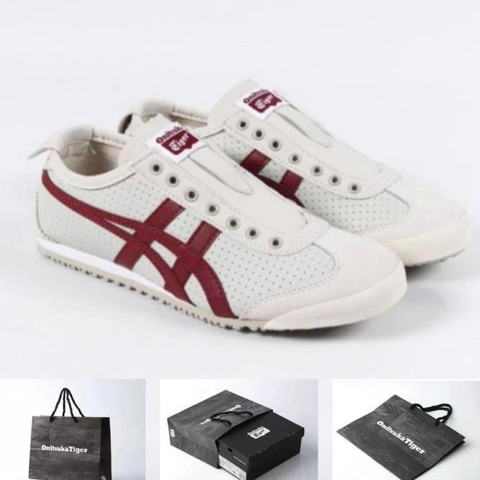 ONITSUKA TER MEXICO66 / SLIP-ON LEATHER CREAM MAROON