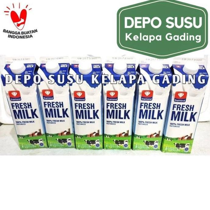 Susu Diamond FreshMilk 6 pcs karton | Diamond Fresh Milk segar plain