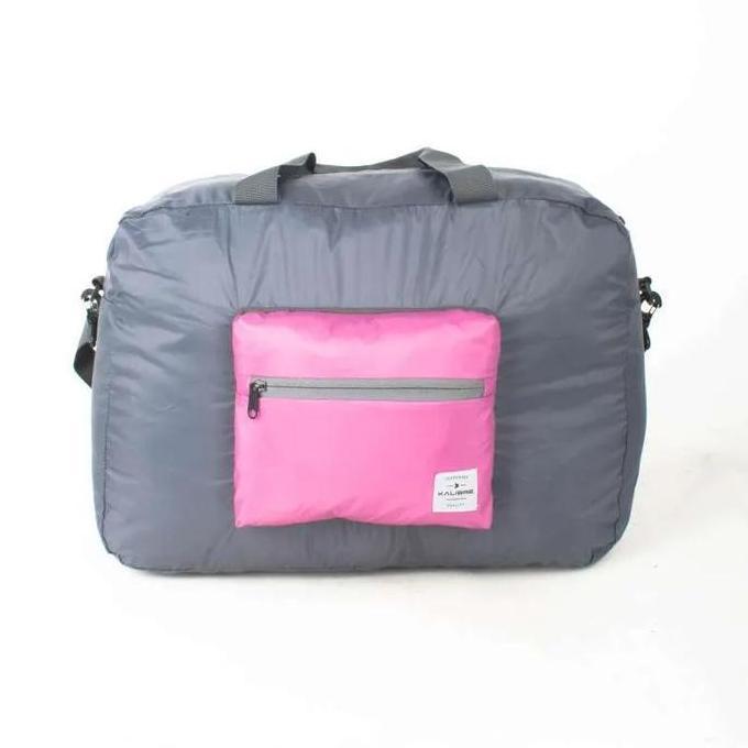 Tas Lipat Kalibre Travel Foldable Bag 22L Abu Pink 931078999 Selempang Jinjing Pakaian Pria Wanita O