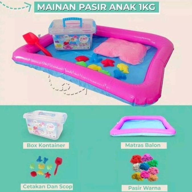 ( BISA COD ) PROMO Mainan Anak Pasir 1kg  Ada Cetakannya / Mainan Pasir Ajaib / Mainan Pasir Kinetik
