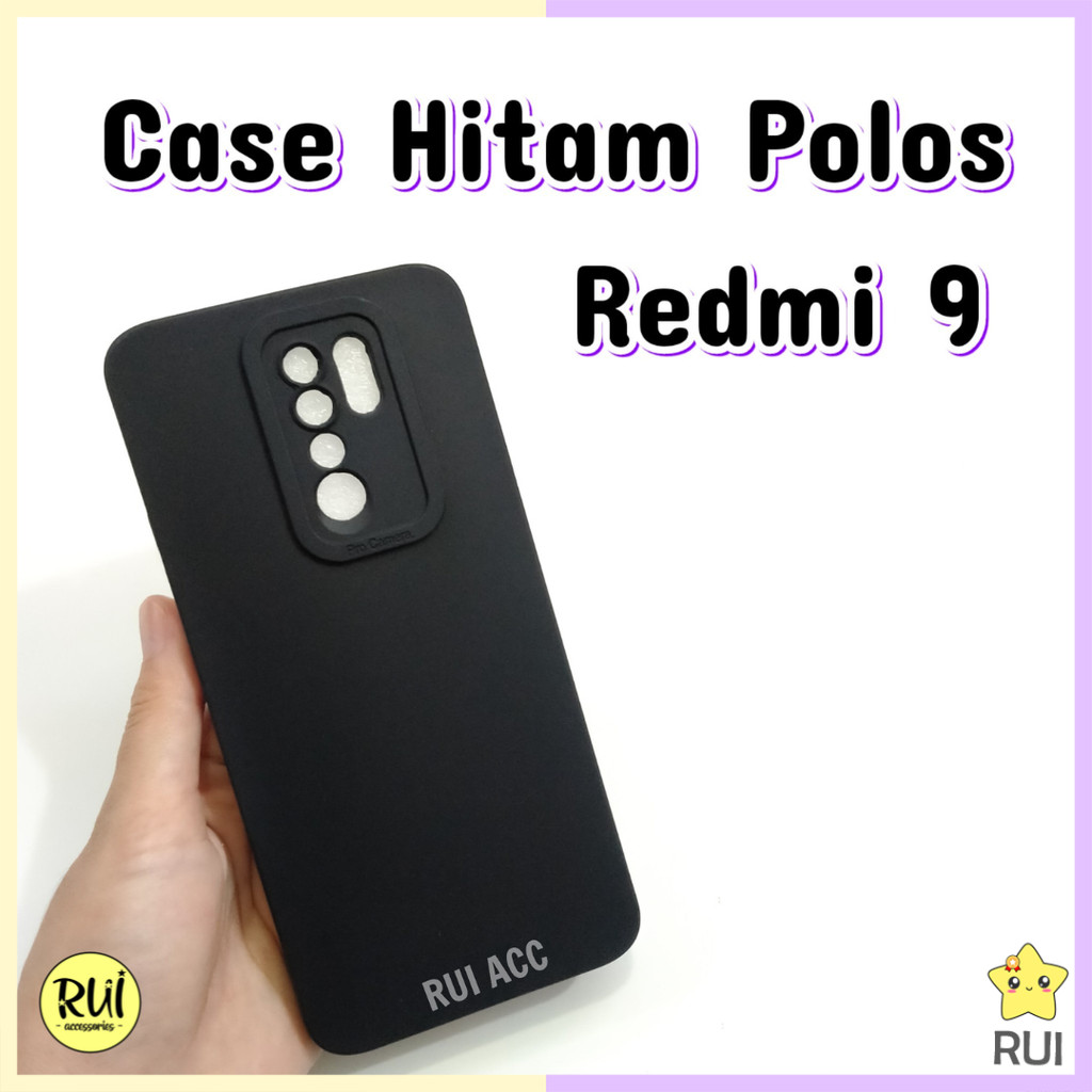 Case Hitam Protect Black Matte REDMI 9 XIAOMI Softcase Polos Silikon HP