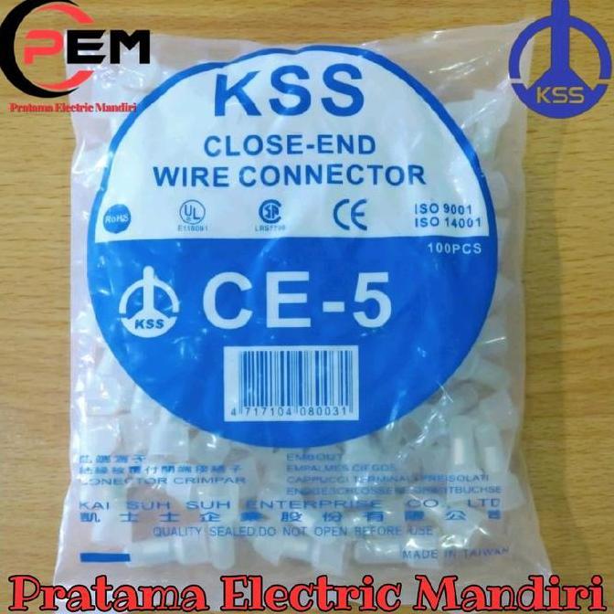 HARGA DISC - KSS LASDOP TRANSPARANT CLOSE END WIRE CONNECTOR CE-5 CE 5 CE5 5.5MM 5,5MM