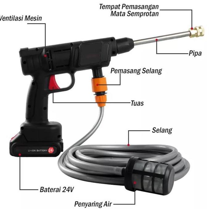 [BISA COD] Mesin Cuci Steam Motor Mobil Baterai 21 Volt/ 28 Volt / 48 Volt Cordless Water gun High Q