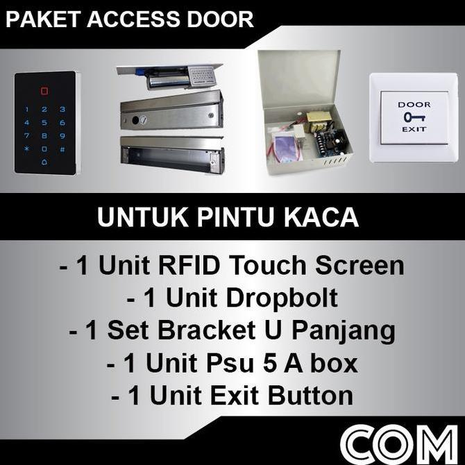 PAKET ACCESS CONTROL RFID TOUCHSCREEN ACCESS DOOR LOCK PINTU KACA
