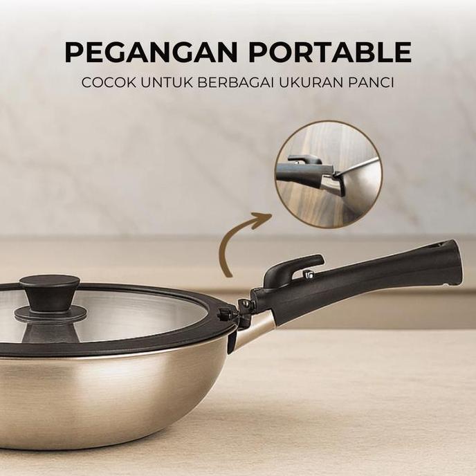 Kithch- Gagang Panci Wajan Anti Slip Portable Pegangan Pengganti Abs Premium Tahan Panas