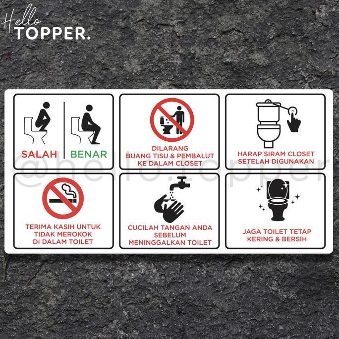 Sign Peraturan WC Aturan Toilet Acrylic Putih Sign Board Akrilik