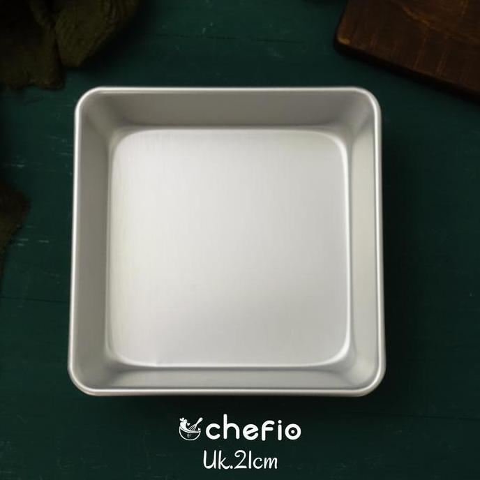 Kuekue- Chefio Loyang Kotak Aluminium Tanpa Sambungan Press / Bolu Cake Lapis