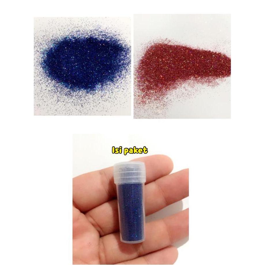 Lancar11- glitter bubuk dust glitter hologram glitter bubuk