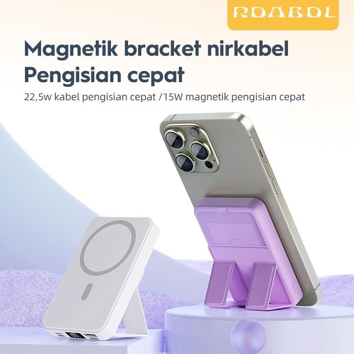 promo terbaru terbaru roabol 10000mah magsafe powerbank magnetic wireless charger powerbank with sta