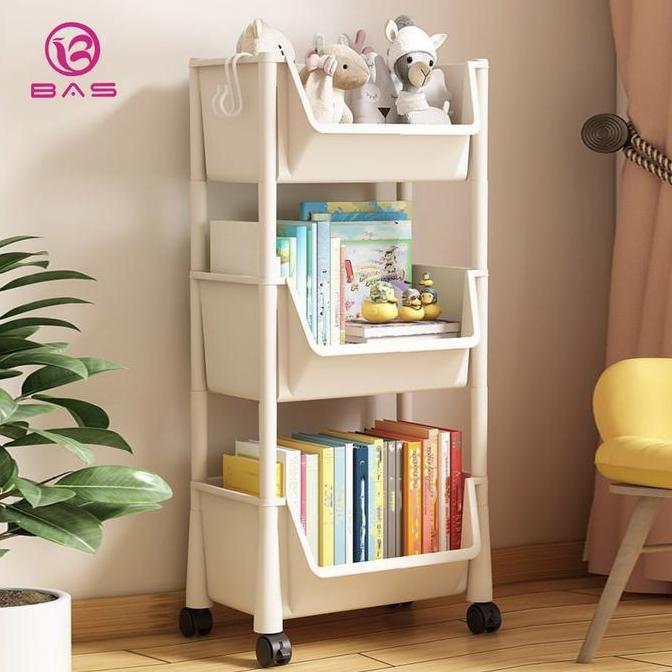 Ameldaharu99 - Bas Rak Dapur Dorong 4 Roda Rak Serbaguna Plastik Multifungsi