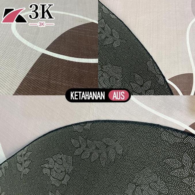 (3K) Karpet Lantai BULAT Bahan Polyester 2 UK 90x90CM/120x120CM PREMIUM Anti Slip Rotan