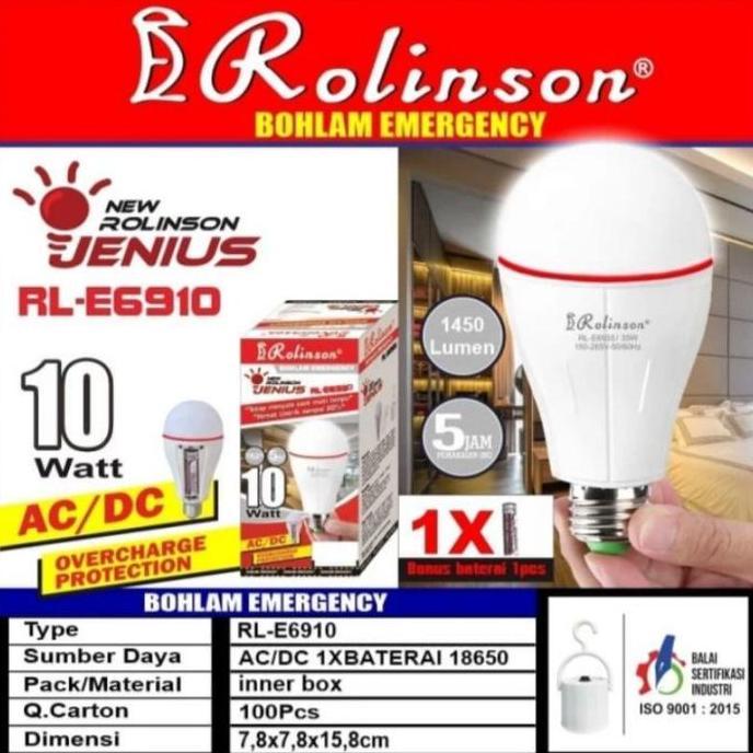 Best- BOHLAM EMERGENCY ROLINSON/LAMPU EMERGENCY MENYALA SAAT MATI