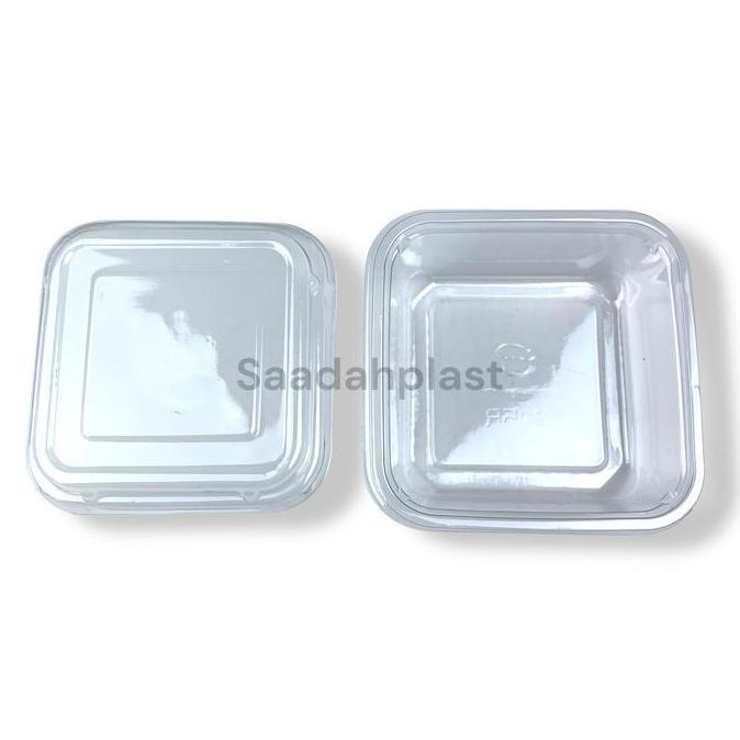 Bestsell- (Isi 50) Mika Plastik 350Ml Square Kotak Persegi / Mika Kotak Buah