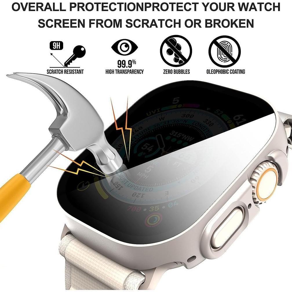 NEW Anti Peeping Pc Case Tempered Glass Case for Apple Watch Ultra 3 2 49mm IWatch 40mm 41mm 44mm 45