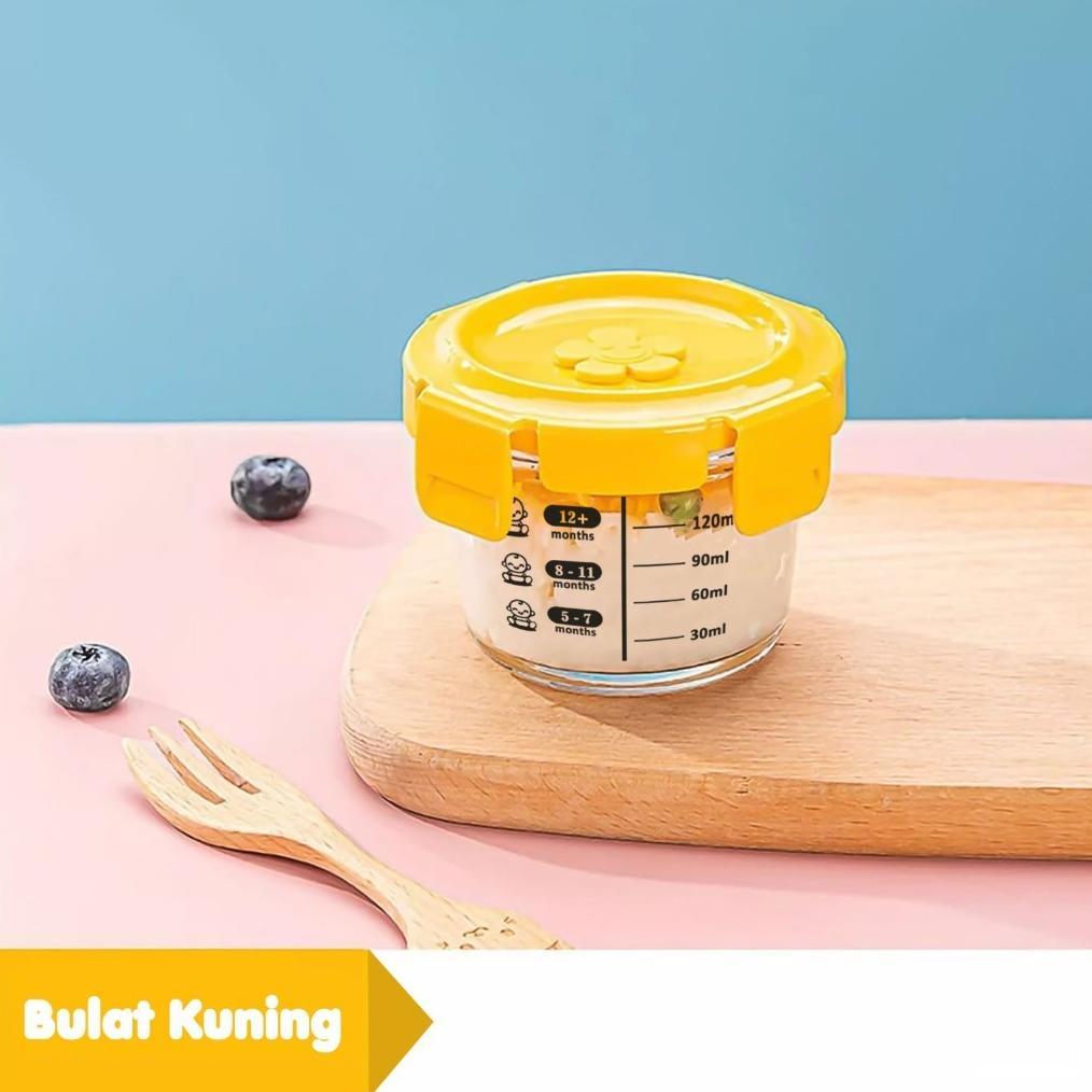 TERBARU IDEAME TEMPAT MPASI KACA/ WADAH PENYIMPANAN MPASI KOTAK/ BABY FOOD CONTAINER PENUTUP / WADAH