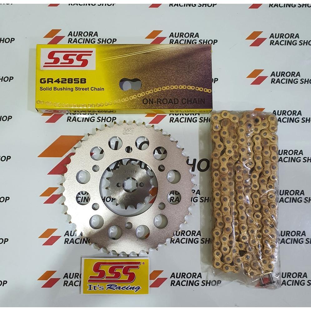 Gear Set SSS R15 Old / R15 V2 & Rantai SSS 428 SB Gold