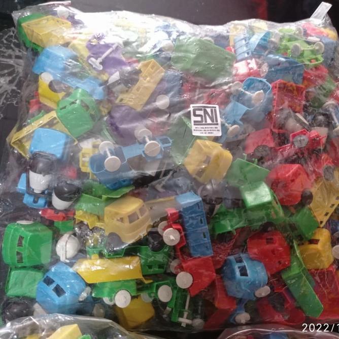 Mainan Jadul Mobil Truk Bak Terbuka Kecil Mobil Plastik Isi 100 Pcs