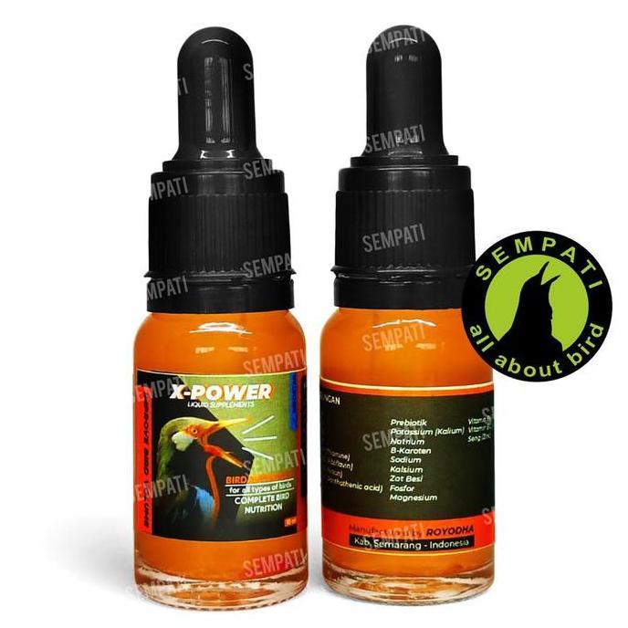 Vitamin Burung X-Power Liquid Suplement Obat Penambah Stamina Penggacor Burung Lovebird Kenari Kacer