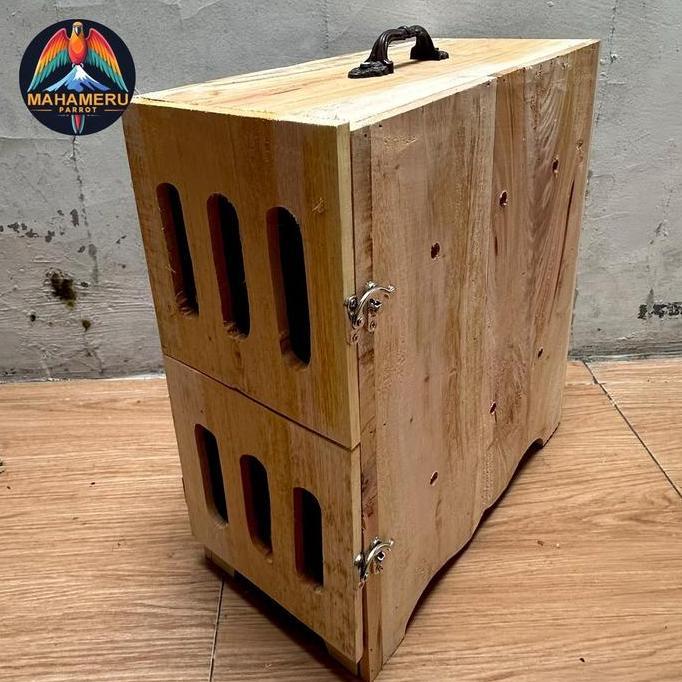 SIAPKIRIM Box Burung FreeParrot Pet Cargo Cage kayu tingkat 2 susun READY STOCK