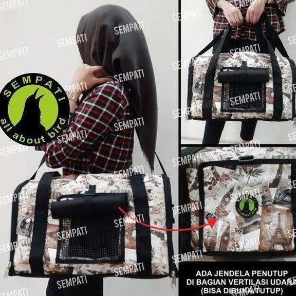 Tas Hewan Pet Cargo Selempang Jinjing Travel Box Cage Bag Bawa Burung Kucing 2 / 3 In 1