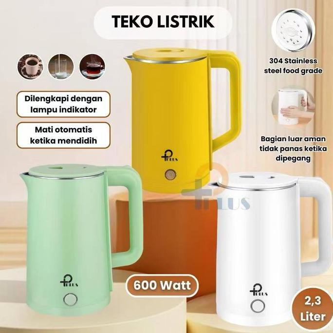 Teko Listrik 2.3 Liter Full Stainless Steel Pemanas Air Electric Kettle 600 Watt Teko Listrik Pemasa