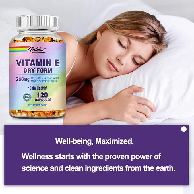 Bahan Baku Berkualitas Tinggi - Suplemen Kapsul Vitamin E - Antioksidan - 120 Kapsul/Botol - 268 Mg 