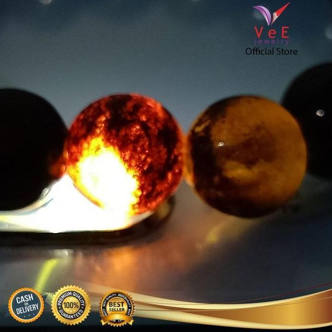 Bisainstan- Gelang Batu Giok Hitam Tembus Sinar Asli Cina 10Mm - Vee Gelang Pria