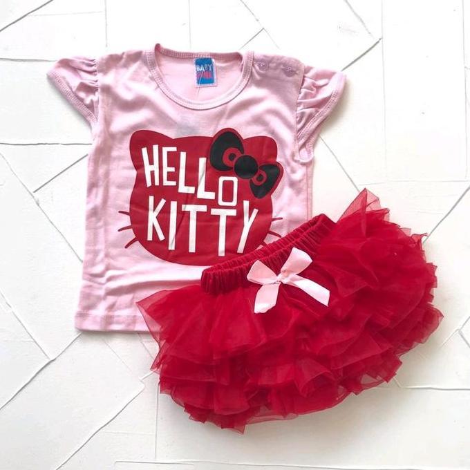 Baju Anak Bayi Perempuan 6 12 Bulan Setelan One Set Skirt Tutu