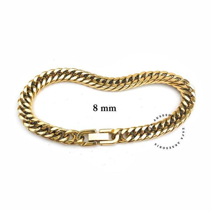 Bisainstan- Gelang Rantai Titanium Pria Anti Karat - Fury Gold