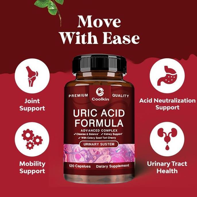 Coolkin-Kapsul Detoks Asam Urat-Ekstrak Ceri Asam-Ekstrak Biji Kopi Hijau-Bubuk Cranberry-Ekstrak Go