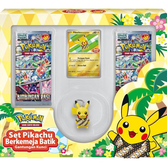 LanjAYa- Set Pikachu Berkemeja Batik Gantungan Kunci