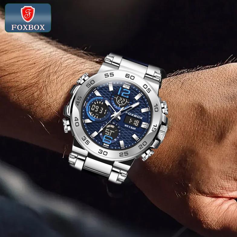 TERBARU` TERMURAH FOXBOX JAM TANGAN UNTUK PRIA LED TAHAN AIR OLAHRAGA ELEKTRONIK JAM TANGAN SILIKON 