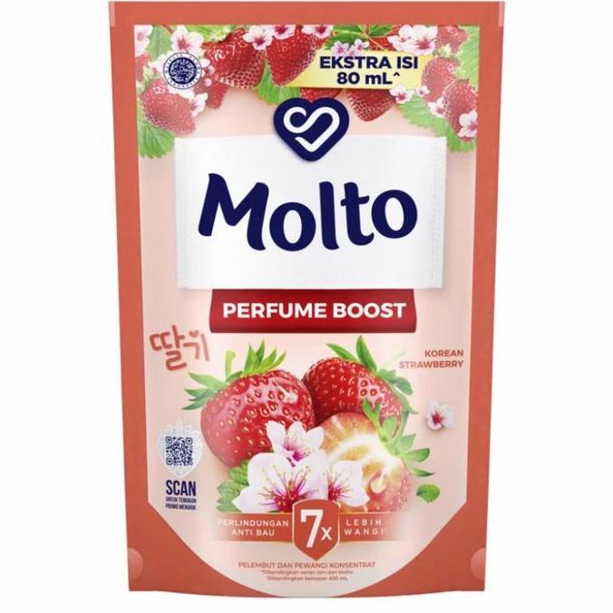 Lansungkirim- Molto Korean Strawberry 680Ml All In One Pelembut Dan Pewangi 680 Ml