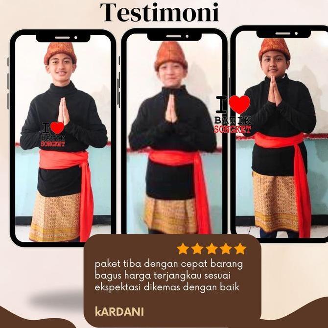 Bisainstan- Topi Tanjak Pria Laki-Laki Songket Tenun Asli Adat Palembang Melayu Batiksongket
