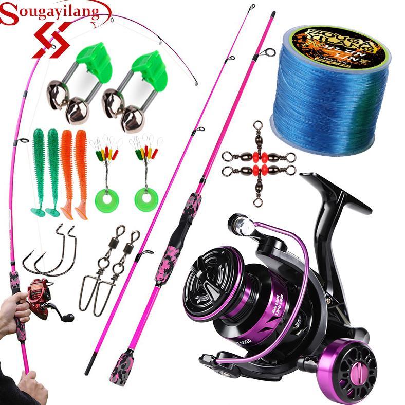 READYGan- Sougayilang 2 Sections joran dan Reel pancing spinning 1.85m carbon fiber joran dan 2 jeni