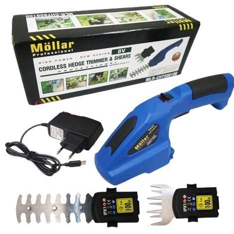 TERBARU - MOLLAR CHTS08100 Cordless Hedge Trimmer Mesin Potong Rumput