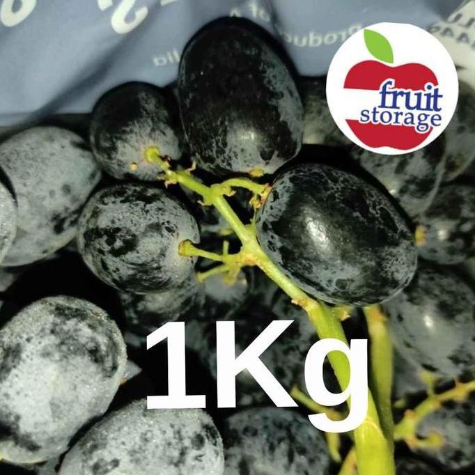 Buah Anggur Hitam Tanpa Biji / Autumn Royal Black Table Grapes