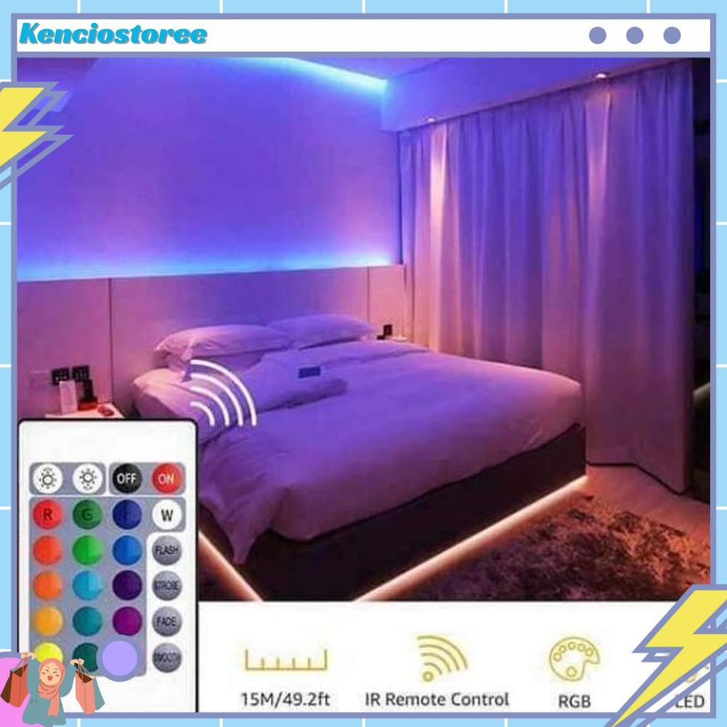[Waterproof] Lampu led strip rgb 16 warna lampu kamar neon tiktok Teratas