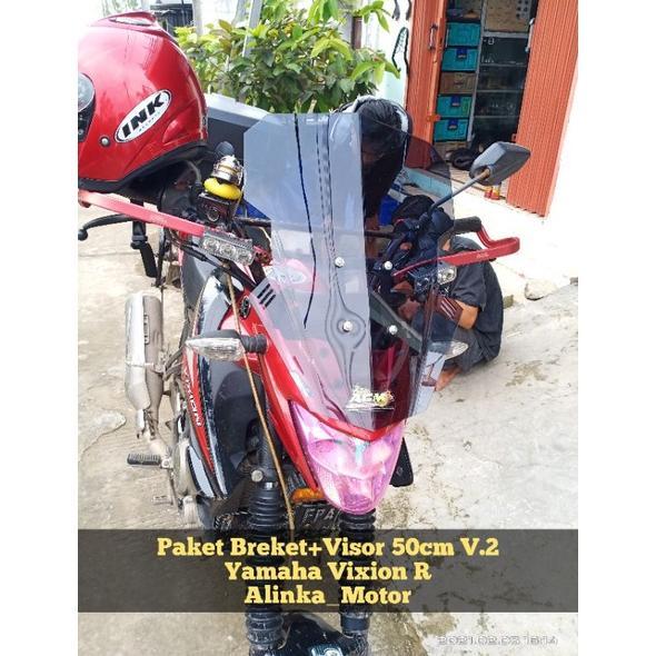 PAKET Breket+Visor 50cm V.2 Yamaha VIXION R | ALLNEW VIXION Visor Vixion Windshield Visor Custom Vis