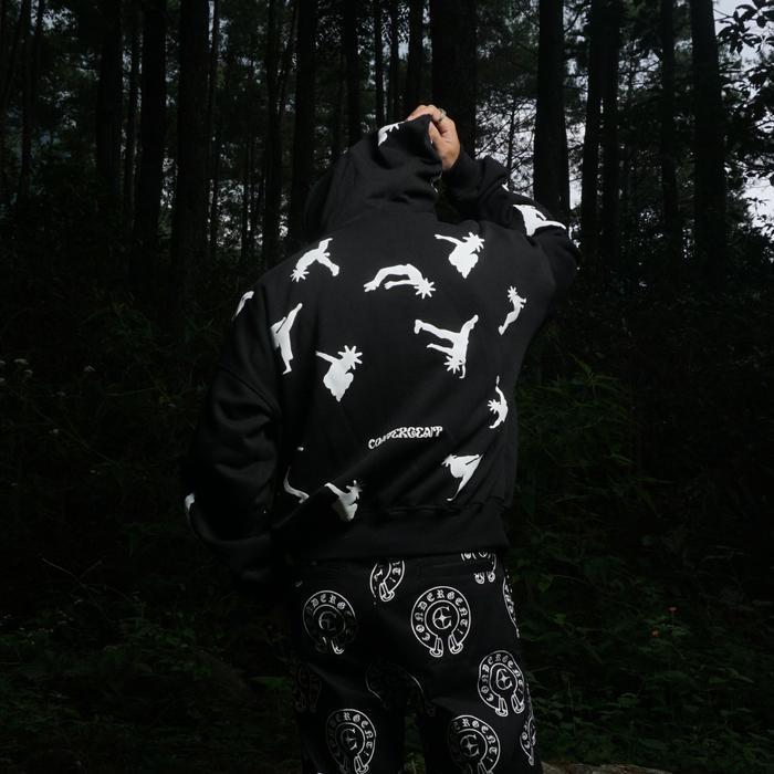 Dw Convergent Boxy Zip Hoodie Keen -  Black Hoodie  Pria Wanita Unisex