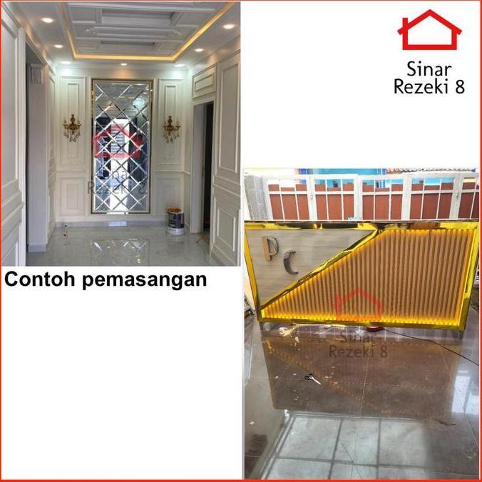 Lansungkirim- Edging Hpl Baleno Xyz 17 Gold Mirror Emas Pinggiran Meja Kayu Taco Pvc