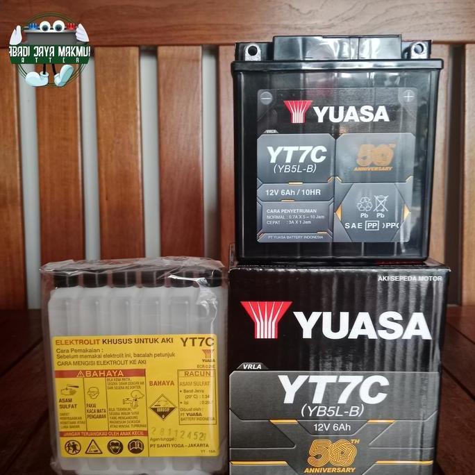 Aki Motor Yamaha Jupiter MX, Bajaj Pulsar 135cc Yuasa YT7C Aki Kering Terlaris